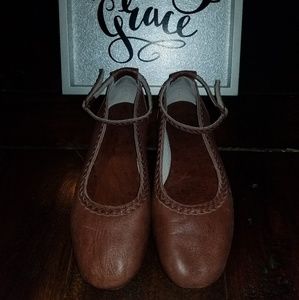Handmade Balielf Brown Leather Ballet Flats 8.5